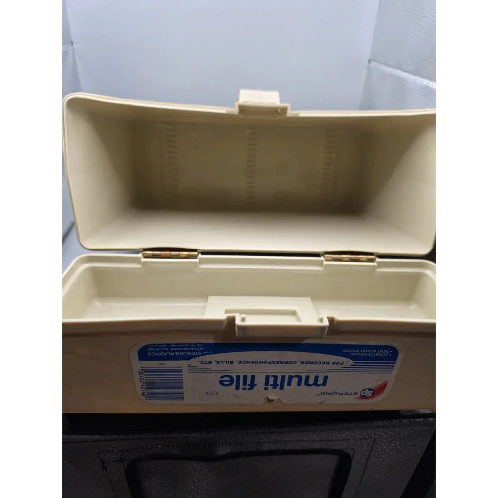 Vintage Sterling Plastics Multi File #274 Portable File Box Case Beige USA
